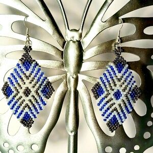 Handwoven Earrings | Beaded Jewelry | Team Spirit